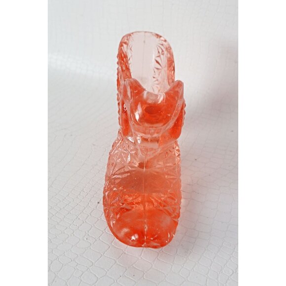 Fenton Glass Rose Pink Daisy & Button Victorian Style Slipper Shoe - Picture 3 of 5